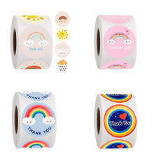 500Pcs/roll Thank You Sticker Cute Sun Rainbow Sticker for Gift wrapping Stationery decor Kid Reward Stickers baby shower Labels 2024 - buy cheap