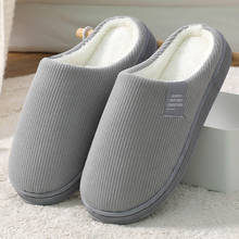 2021 Winter Women and Men Slippers Cotton Warm Causal Home Slippers Non-slip Soft Thick Bottom Couple Slipper Male Flat Shoes 2024 - buy cheap