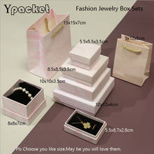 Cajas de papel negro de alta calidad para collar, embalaje de anillo para juegos de joyas, cajas organizadoras de joyería, 12x18x3,5 cm 2024 - compra barato