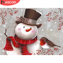 HUACAN 5D Diamond Painting Full Drill Round Snowman Diamond Embroidery Mosaic Cartoon Christmas Decorations 2024 - buy cheap