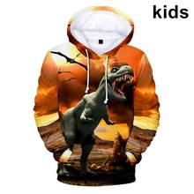3 a 14 anos crianças hoodies anime dinossauro 3d impressão moletom com capuz meninos meninas harajuku outerwear jaqueta casaco crianças roupas 2024 - compre barato
