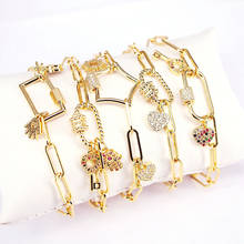 5Pcs Handmade Fashion Jewelry Carabiner Bracelet, CZ Micro Pave Screw Clasp Bracelet CZ Micro Pave Chain Link Bracelets 2024 - buy cheap