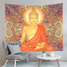 Buddha Statue Meditation Tapestry Wall Hanging Mandala Tapestries Walls Cloth Psychedelic Yoga Carpet Boho Home Decoration 2024 - buy cheap