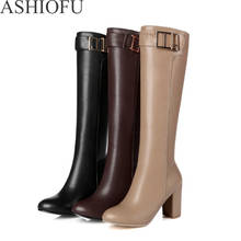 Ashiofu novas botas femininas de salto largo, calçados sensuais para festa, na moda e no inverno, na altura dos joelhos 2024 - compre barato
