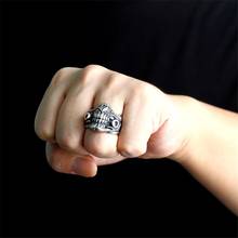 Anéis masculinos de liga, anéis da moda anéis vazados de máscara vintage anel de dedo festa de aniversário presente joias frete grátis 2021 2024 - compre barato