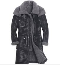Original ecological fur one male Genuine Leather Jacket Men's Winter Double fur collar lamb long coat Burst sheepskin jacket men 2024 - buy cheap