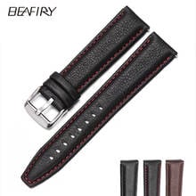 BEAFIRY Genuine Leather Watch Band 20mm 22mm Quick Release Watch Straps for Ticwatch/Huawei Brown Black for Men Women Watchband 2024 - buy cheap