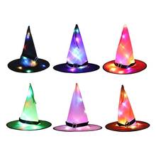 Halloween Glowing Witch Hats Wizard Top Hat Party Cap Cosplay Fancy Dress Masquerade Birthday Party Halloween Dress Decor 2024 - buy cheap