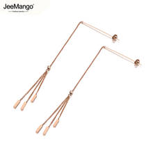 JeeMango-Pendientes largos de acero inoxidable con borlas para mujer, aretes colgantes bohemios, JE19191 2024 - compra barato