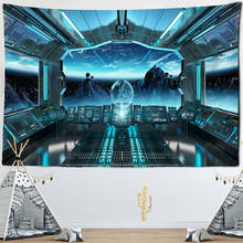 Universe Space Alien Planet Spacecraft UFO Wall Hanging Tapestry Fabric Wall Background Mural Yoga Beach Mat Tapiz Home Decor 2024 - buy cheap