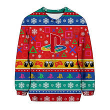 Рождественский свитер PLstar Cosmos, модные Смешные Толстовки с 3D принтом Playstation, свитшоты для мужчин и женщин, пуловер, костюмы для косплея 2024 - купить недорого