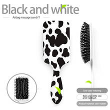 New Durable Cow Print Anti-static Wet Hair Brushes Rubber Airbag Massage Comb Women Hirbrush 2024 - buy cheap