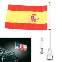 Motorcycle Saddlebag Luggage Rack Mount Spain Flag Aluminum Pole Nylon Flag Decorative Cruise For Harley Sportster XL 1200 883 2024 - buy cheap