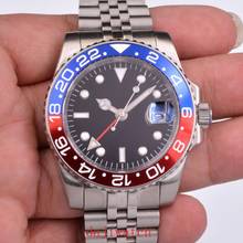 40mm Steril black dial luminous sapphire blue black red blue ceramic bezel GMT luxury automatic men's watch top brand mechanical 2024 - buy cheap