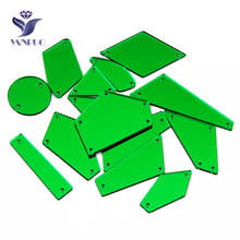 YANRUO Green Mirror Acrylic Rhinestones 30Pcs Strass Crystal DIY Flat Back Sewn Stones For Dress Clothing Needlework 2024 - buy cheap