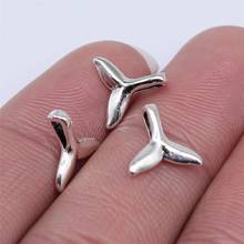 Tristana 60pcs 10x10mm Antique Silver Color Whale Tail Charms Pendant For Jewelry Making DIY Jewelry Findings 2024 - buy cheap