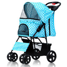Outing Small and Medium-sized Light Pet Stroller Dog  Folding Four-wheeled Cat   Universal  Supplies 2024 - buy cheap