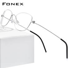 FONEX-gafas graduadas de aleación de titanio para hombre y mujer, montura óptica coreana para miopía, sin tornillo, 7511 2024 - compra barato