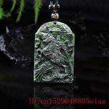 Collar con colgante de Jade Guangong, colgante Natural chino tallado, moda negra y verde, regalos, amuleto de joyería de caballo 2024 - compra barato
