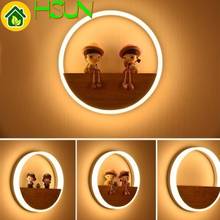 Modern LED Wood Round Wall Lamps Acrylic Home Decor Lamps Bedroom Bedside Living Room Restaurant Corridor Wall Lamps 2024 - buy cheap