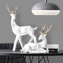 Deer Statue Reindeer Figurines Resin Sculpture White Deers Decor Scandinavian Home Living Room Decoration Tabletop 2024 - buy cheap