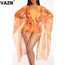 Vazn 2020 de alta qualidade plus size praia doce jovem sexy manga completa x-long pano topo 1 peça bodysuits magro 2 peça conjunto 2024 - compre barato