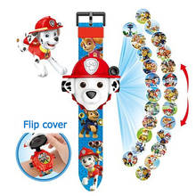 Часы Paw Patrol Dog, модель мультфильма, большая голова, флип, электронные проекционные часы, детская игрушка на день рождения, подарок на Рождество 2024 - купить недорого