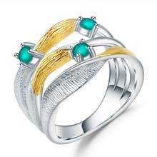Женское кольцо gemb's BALLET, из натурального зеленого агата, 0,47 карат, 925 драгоценные камни из стерлингового серебра, ручная работа 2024 - купить недорого
