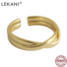 LEKANI Minimalism Women Rings Korean Style S925 Sterling Silver Jewelry Weaving And Interweaving Twist Adjustable Ring Gifts 2024 - buy cheap