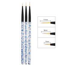 3 unids/set de línea de arte pintura de la pluma de Arte de uñas cepillo pinceles para Gel UV dibujo de pintura de herramienta de la manicura 2024 - compra barato