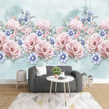 Papel tapiz fotográfico personalizado 3D pintado a mano, Mural de flores de dibujos animados de acuarela para sala de estar, dormitorio de niños, pegatinas de pared de fondo 2024 - compra barato