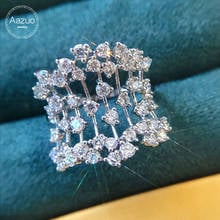 Aazuo-anillo de oro blanco de 18K con diamantes naturales reales, sortija de lujo de 1,65 quilates, regalo para mujer, fiesta de cumpleaños y boda 2024 - compra barato