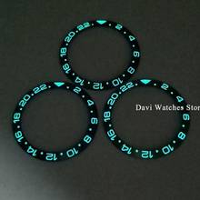 Watch Bezel Insert 38mm Super Luminous Black/blue/green Ceramic Bezel Ring Insert Watch Parts Fits For 40mm GMT Watches 2024 - buy cheap