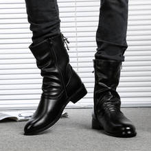 Botas masculinas de marca famosa, sapatos casuais de couro genuíno, quentes, algodão, inverno, bota de neve, pretos, botas masculinas, calçados 2024 - compre barato