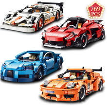 High-tech World Super Famous Car Building Blocks with Pull Back Function Racing Car Model Boys Toys Festival Gift 2024 - buy cheap