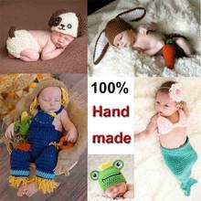 Soft Cute Newborn Baby Photography Props Baby Knit Hat Baby Cap Baby Girl/Boy Clothes Newborn Handmade Crochet Outfits 2024 - buy cheap