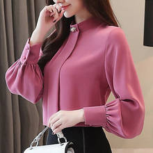 Women Spring Autumn Style Chiffon Blouses Shirts Lady Casual Long Sleeve Stand Collar Chiffon Blusas Tops DD8855 2024 - buy cheap