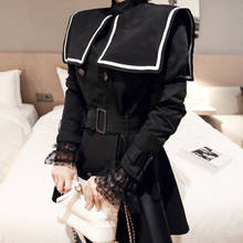 Женское двубортное пальто с поясом, элегантное короткое пальто в Корейском стиле с вырезами на шее, 2019 2024 - купить недорого