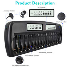 PALO 16 slots AA AAA LCD smart battery charger safe intelligent charger for 1.2V AA AAA nimh rechargeable battery KTV used 2024 - buy cheap