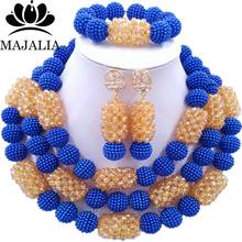 Majalia Fashion Charming Nigerian Wedding African Jewelry Set Blue Crystal Necklace Bride Jewelry Sets 3SZ056 2024 - buy cheap