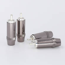 Conector RCA de Audio Chapado en plata de 4 piezas, Cable de 8mm, Conector de soldadura plateado, adaptador de enchufe macho HIFI 2024 - compra barato