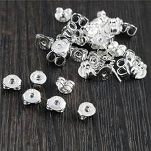 100pcs High Quality 925 Silver Color Plated Copper Earring Back Plug Earring Settings Base Ear Studs Back Whole Sale-L2-42 2024 - buy cheap