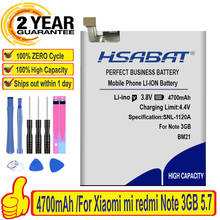 HSABAT Top Brand High quality 4700mAh BM21 battery For Xiaomi mi redmi Note 3GB free shipping 2024 - buy cheap