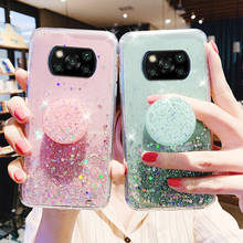 Poco x3 nfc pro caso 3d bonito bling glitter estrela capa para xiaomi poco f2 pro luxo epóxi macio titular casos poco x2 m2 pro coque 2024 - compre barato