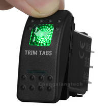TRIM TABS 7 Pins (On) Off (On) Green Led Momentary Switch for Marine Boat Car 12V 20A DPDT Carling Contura Rocker Switch Style 2024 - buy cheap