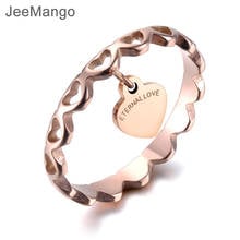 Женское Обручальное Кольцо JeeMango, романтическое кольцо из розового золота с вечным сердцем из нержавеющей стали, R19016 2024 - купить недорого