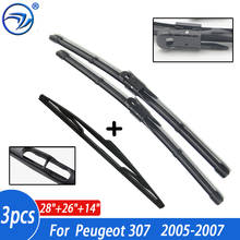 Wiper Front & Rear Wiper Blades Set For Peugeot 307 2005 2006 2007 Windshield Windscreen Front Rear Window 28"+26"+14" 2024 - buy cheap