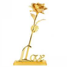 24K Золотая Роза подарки украшение сертификат рамка с цветами база изысканная любовь красивая забавная Rosefolwer фоторамка основа 2024 - купить недорого