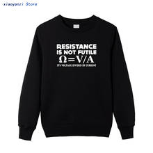 Resistance Is Not Futile sweatshirts Nerd Electrician Science hoodies Gift Birthday Men pullovers Men Clothing Plus Size Arrival 2024 - buy cheap