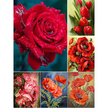 Набор для алмазной вышивки «Роза», картина 5D «сделай сам» с квадратными стразами, мозаика с изображением цветов Стразы, домашний декор 2024 - купить недорого
